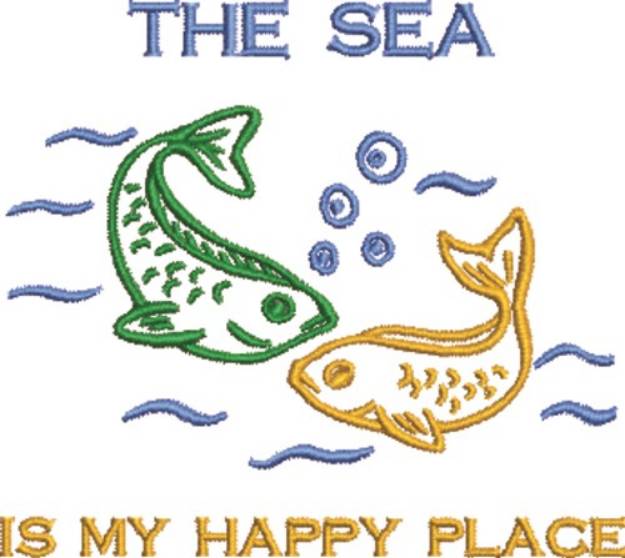 Picture of Fishing, My Happy Place Machine Embroidery Design