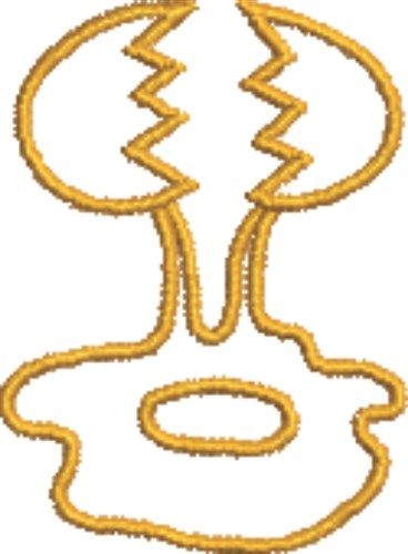 Fried Egg Outline Machine Embroidery Design