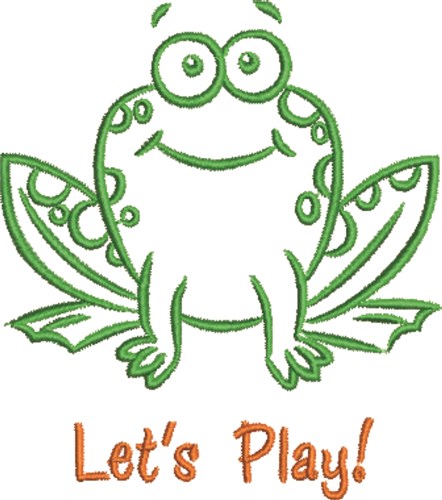 Lets Play Frog Machine Embroidery Design