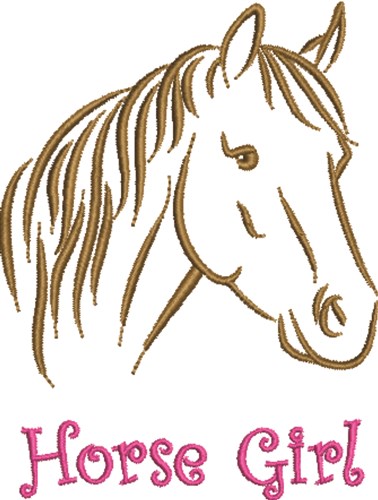 Horse Girl Machine Embroidery Design