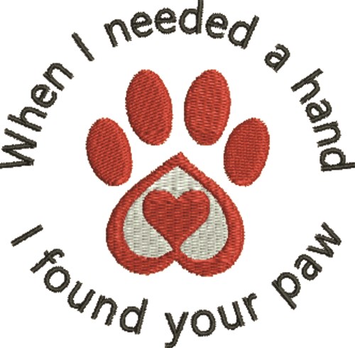 I Found Your Paw Machine Embroidery Design