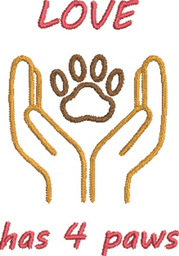 Love Hat 4 Paws Machine Embroidery Design