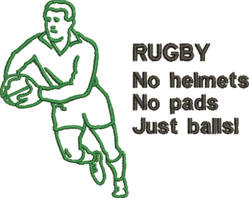 Rugby Outline Machine Embroidery Design