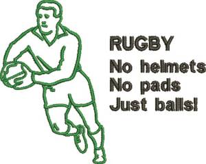 Picture of Rugby Outline Machine Embroidery Design