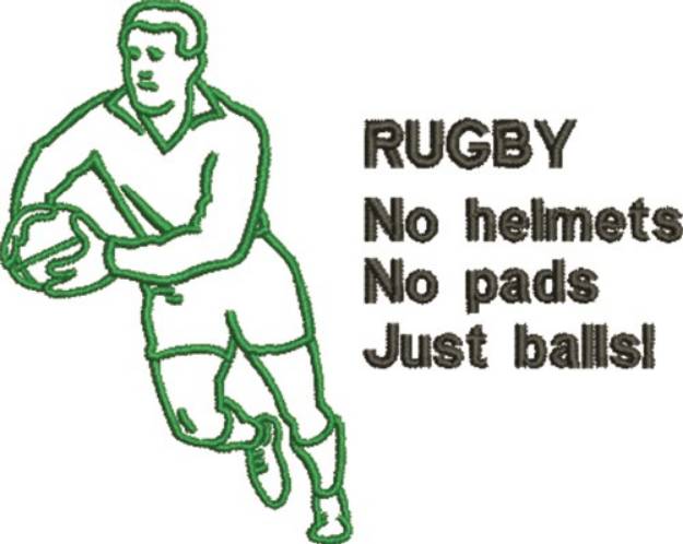 Picture of Rugby Outline Machine Embroidery Design