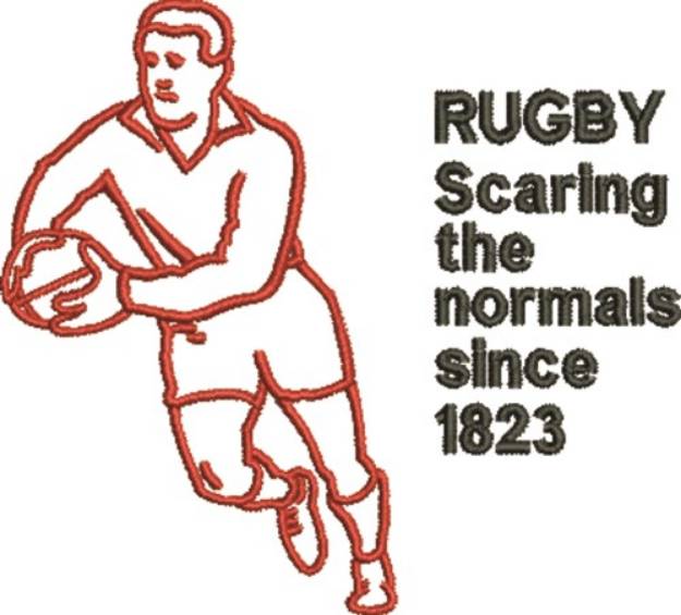 Picture of Rugby, Scaring The Normals Machine Embroidery Design