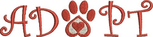 Adopt A Pet Machine Embroidery Design