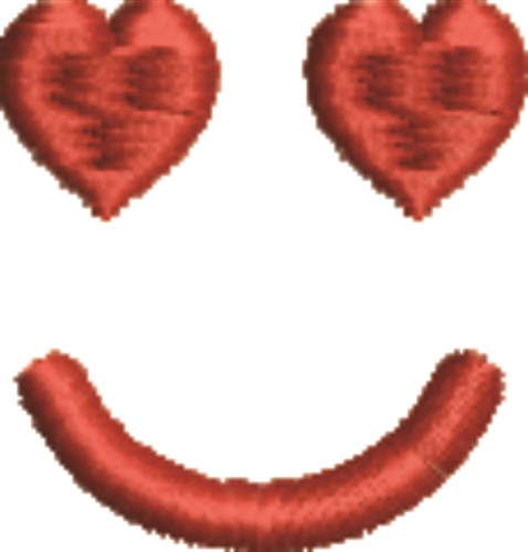 Heart Smiley Face Machine Embroidery Design
