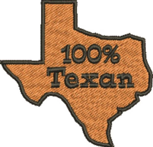 Picture of 100% Texan Machine Embroidery Design