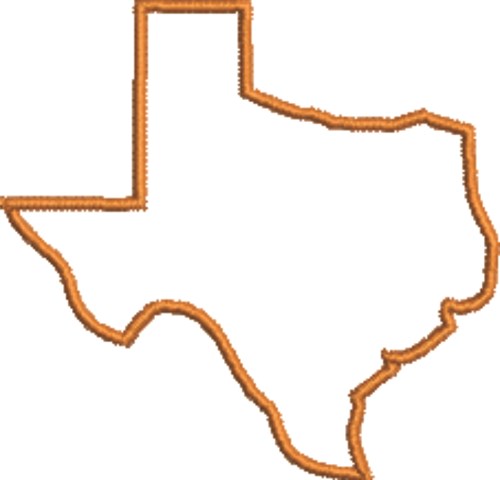 Texas Outline Machine Embroidery Design