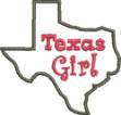 Picture of Texas Girl Outline Machine Embroidery Design