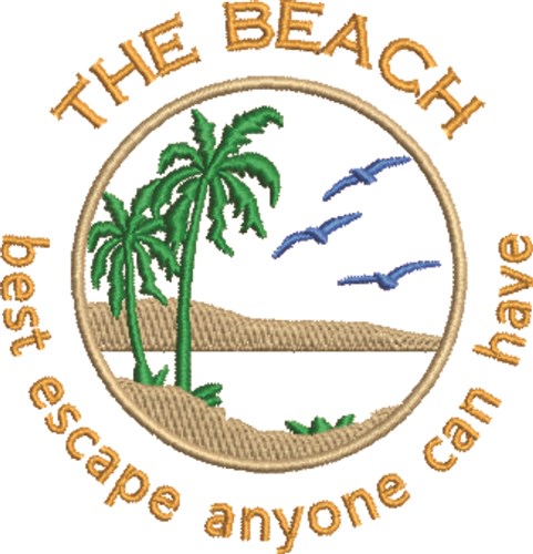 Escape To The Beach Machine Embroidery Design