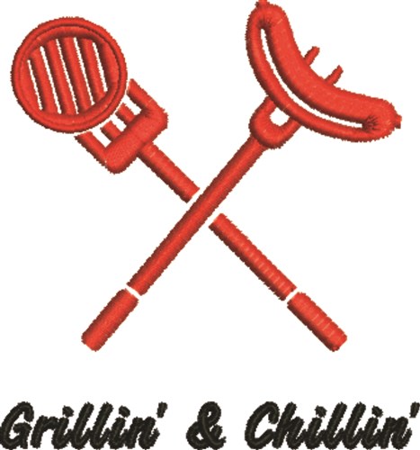 Grillin & Chillin Machine Embroidery Design