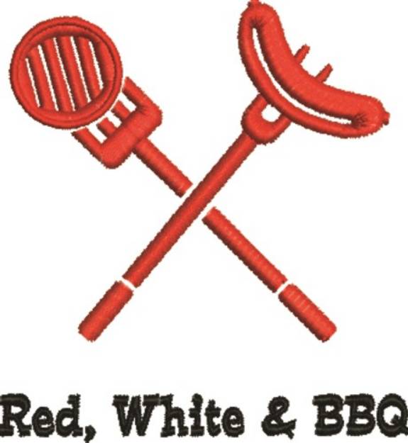 Picture of Red, White & BBQ Machine Embroidery Design