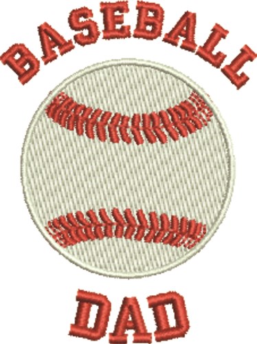 Baseball Dad Machine Embroidery Design