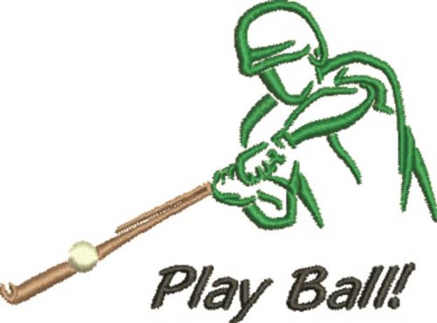 Picture of Play Ball Outline Machine Embroidery Design