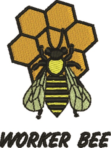 Worker Bee Machine Embroidery Design