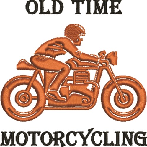 Old Time Motorcycling Machine Embroidery Design