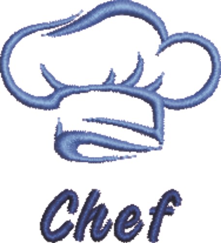 Large Chef Hat Outline Machine Embroidery Design