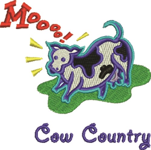 Mooooo Cow Country Machine Embroidery Design
