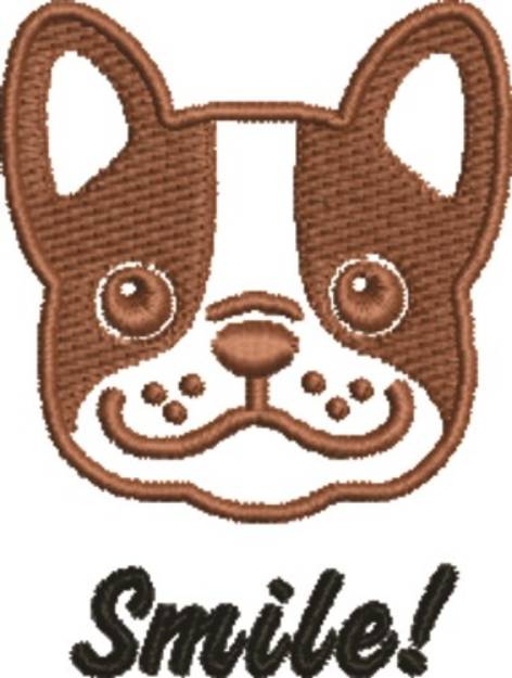 Picture of French Bulldog Smile Machine Embroidery Design