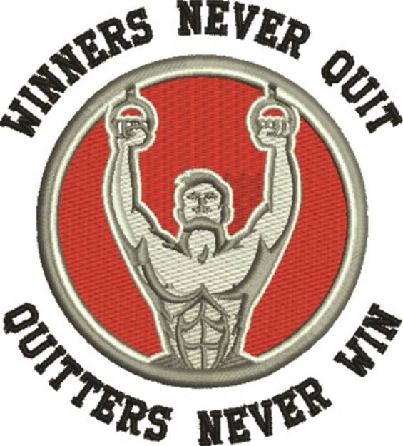 Picture of Winners Never Quit Machine Embroidery Design