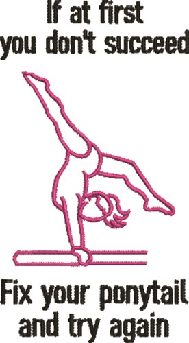 Gymnastics & Ponytails Machine Embroidery Design