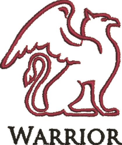 Gryphon Warrior Outline Machine Embroidery Design