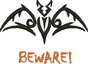 Picture of Halloween Bat Outline Machine Embroidery Design