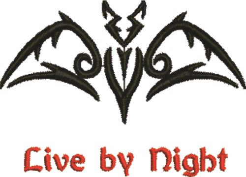 Live By Night Machine Embroidery Design