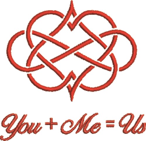 You + Me = Us Machine Embroidery Design
