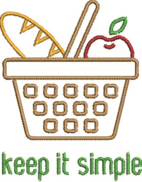 Picture of Picnic Basket Outline Machine Embroidery Design