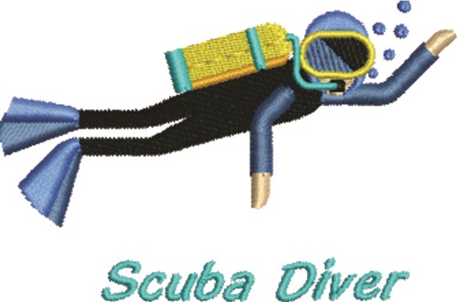 Scuba Diver Machine Embroidery Design