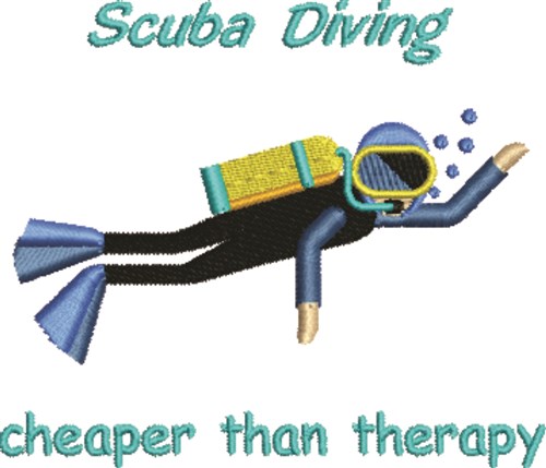 Diving Cheaper Than Therapy Machine Embroidery Design