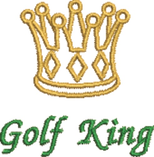 Golf King Machine Embroidery Design