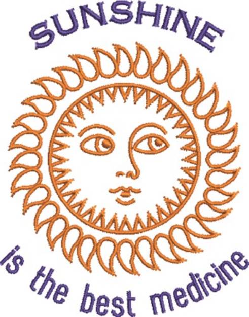 Picture of Sunshine, The Best Medicine Machine Embroidery Design