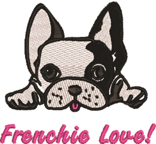 Frenchie Love Machine Embroidery Design