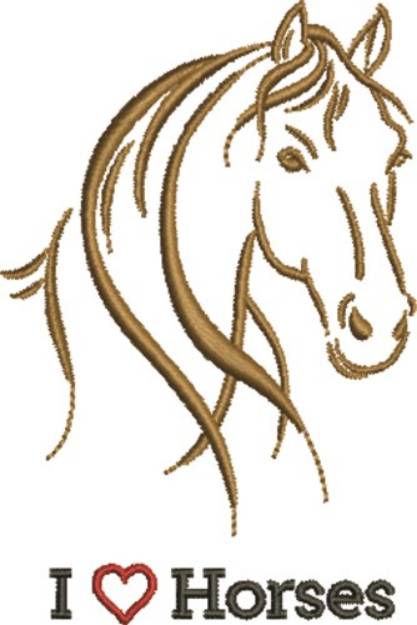 Picture of Love Horses Machine Embroidery Design