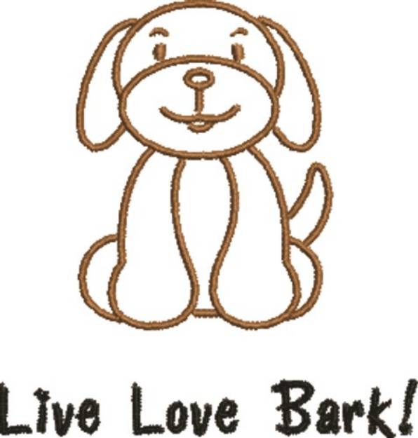 Picture of Live Love Bark Machine Embroidery Design