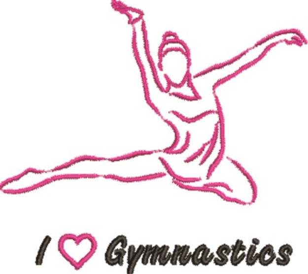 Picture of Love Gymnastics Machine Embroidery Design