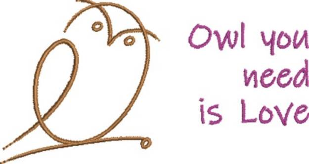 Picture of Owl You Need Machine Embroidery Design