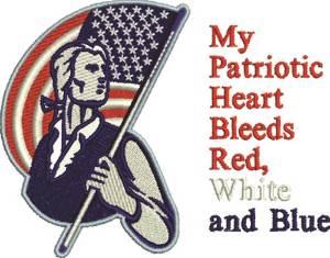 Picture of Patriotic Heart Machine Embroidery Design