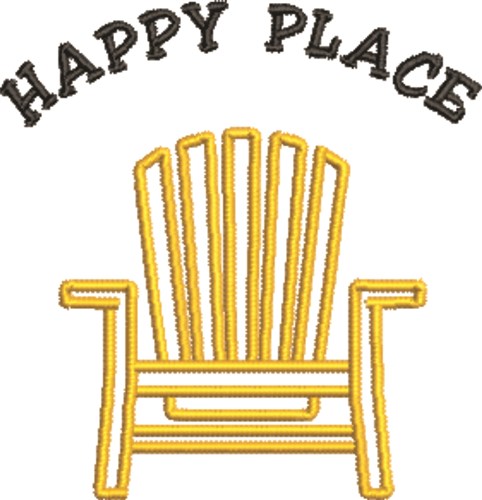 Adirondack Chair Happy Place Machine Embroidery Design