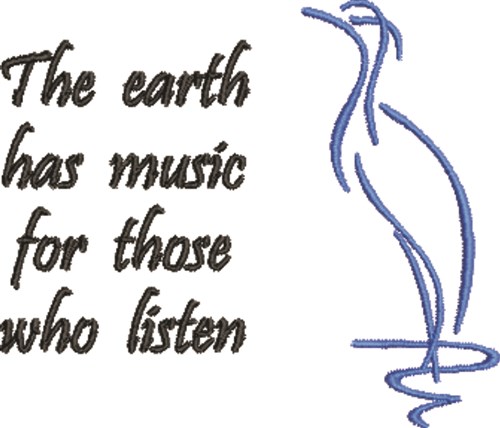 The Earth Has Music Machine Embroidery Design