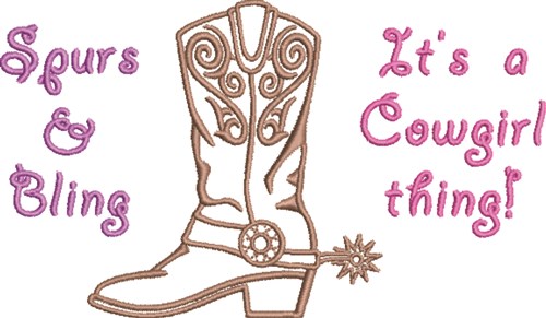 Its A Cowgirl Thing Machine Embroidery Design