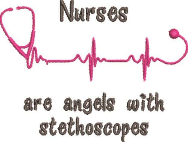 Picture of Angels With Stethoscopes Machine Embroidery Design