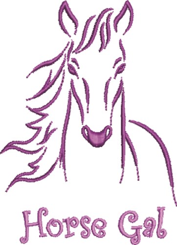 Horse Gal Machine Embroidery Design