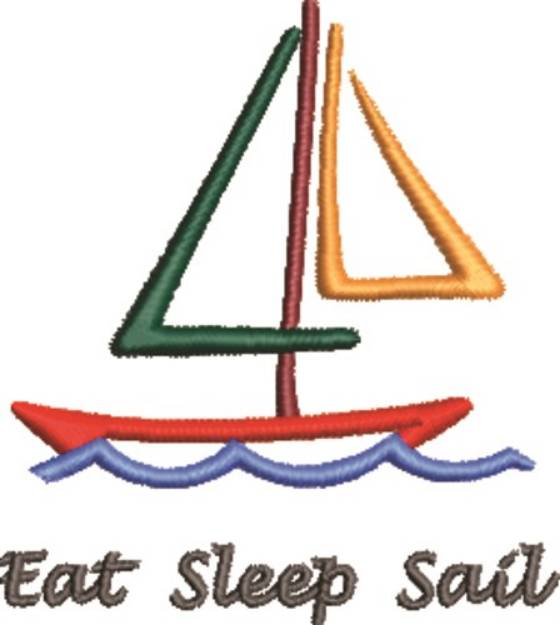 Picture of Sailboat Outline Machine Embroidery Design