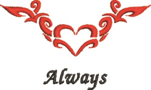 Picture of Always Heart Tattoo Machine Embroidery Design