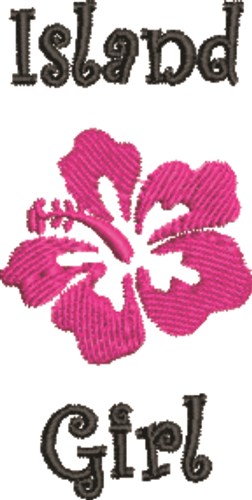 Island Girl Hibiscus Machine Embroidery Design